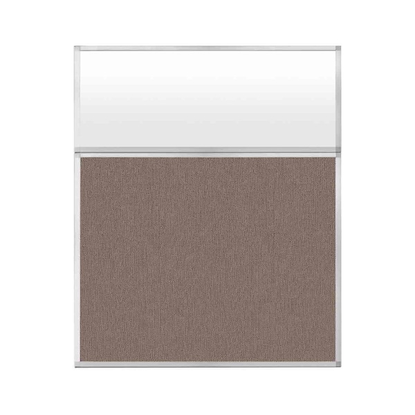Versare Hush Panel Configurable Cubicle Partition 5' x 6' W/ Window Latte Fabric Frosted Window 1852713 - main